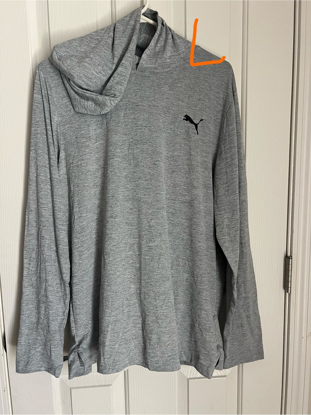 Puma Light Gray Heather Hooded Long Sleeve Pullover